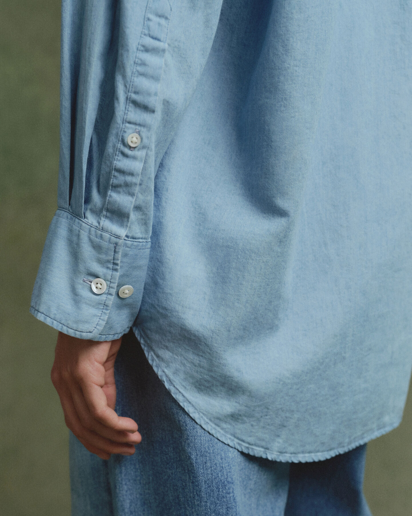 Oversized chambray skjorte
