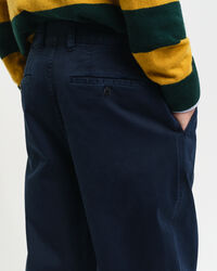 Relaxed fit chinobukser af bomuldstwill