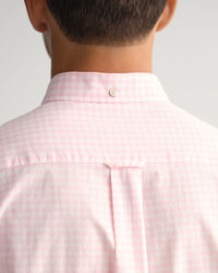 Regular fit gingham t&aelig;tv&aelig;vet skjorte