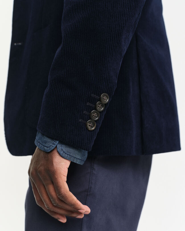 Slim fit jakkesæt-jakke af jernbanefløjl