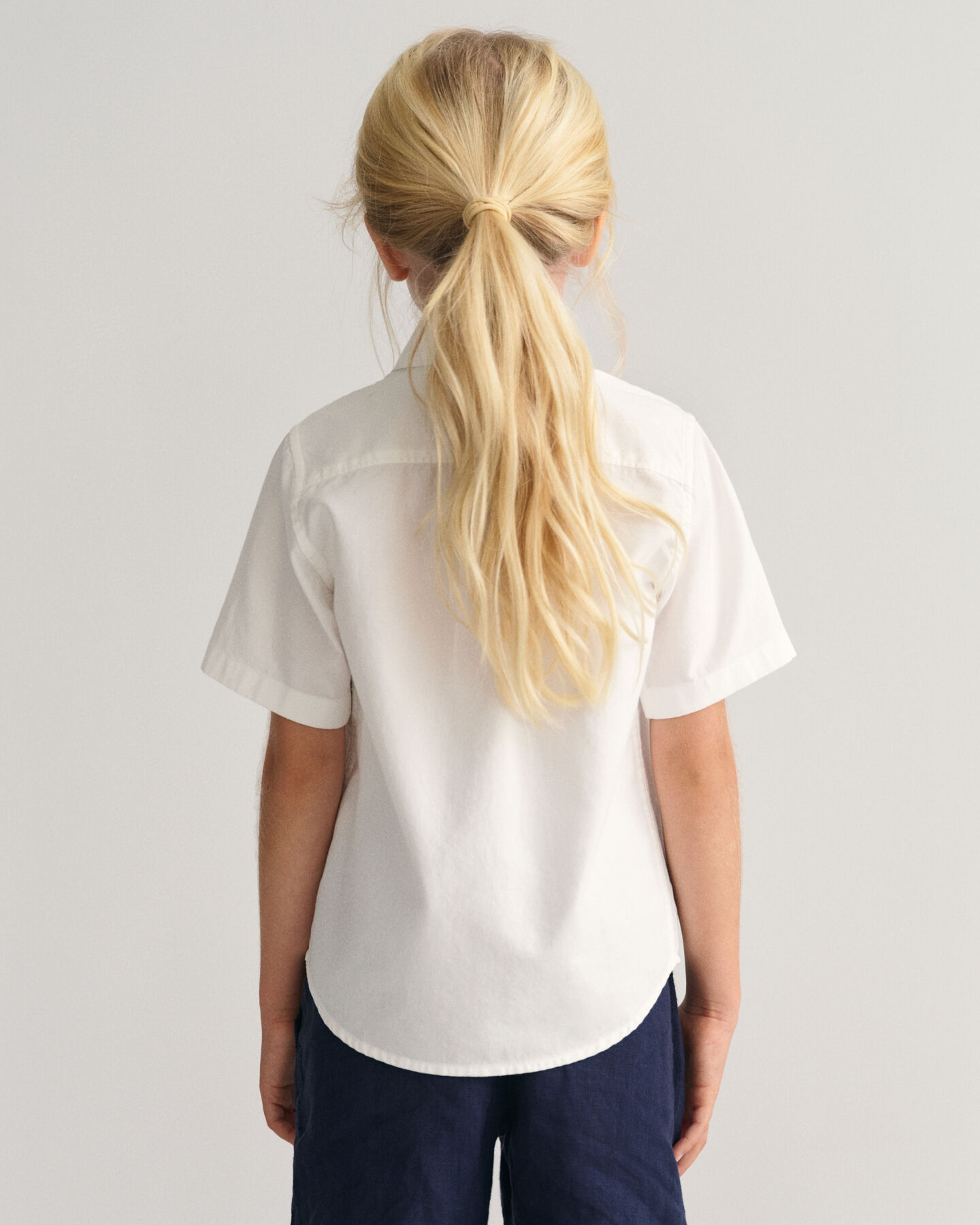 Kids oxford-skjorte med korte &aelig;rmer