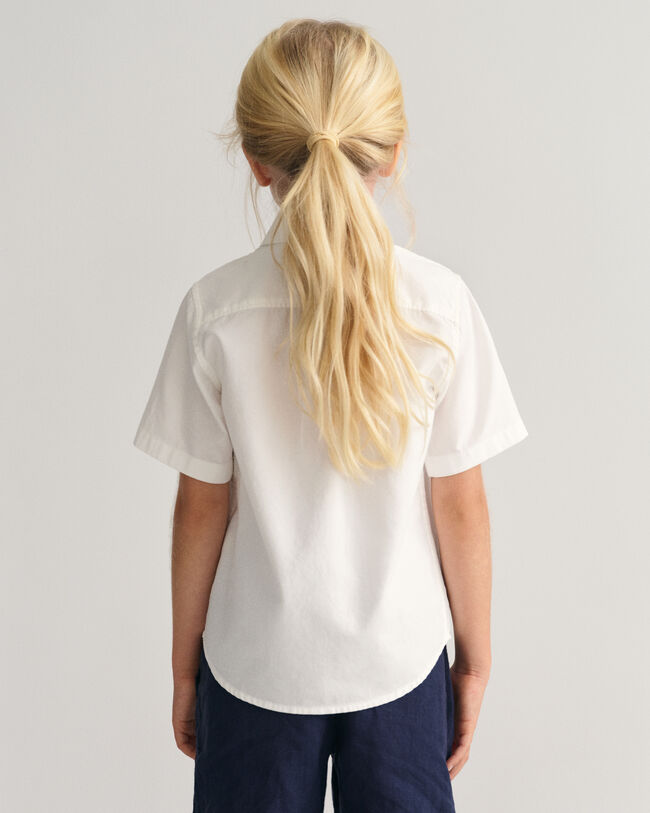 Kids oxford-skjorte med korte &aelig;rmer