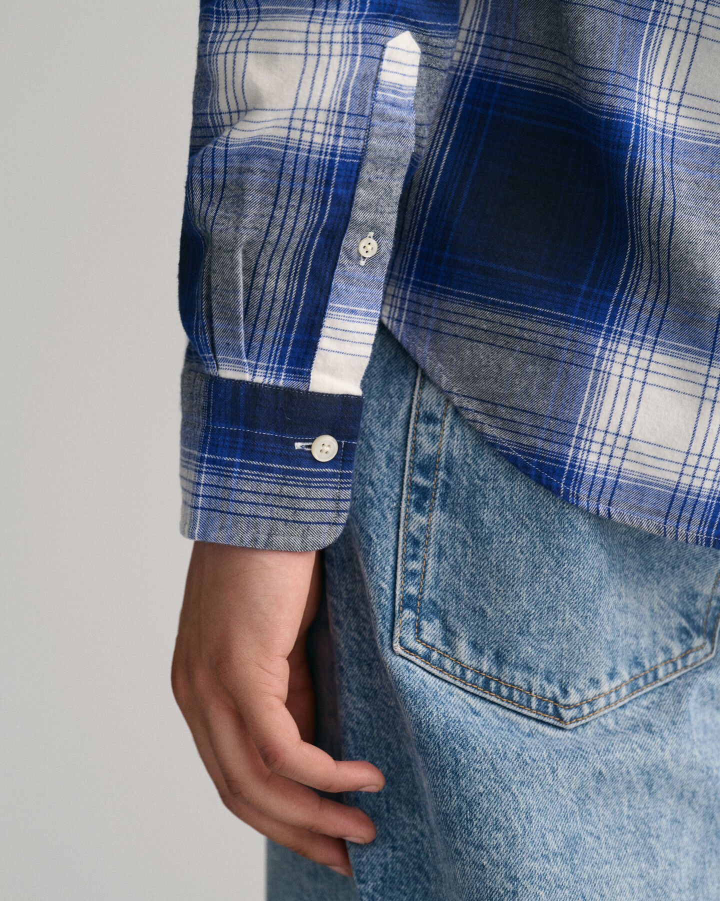 Regular fit flannelskjorte med skyggetern