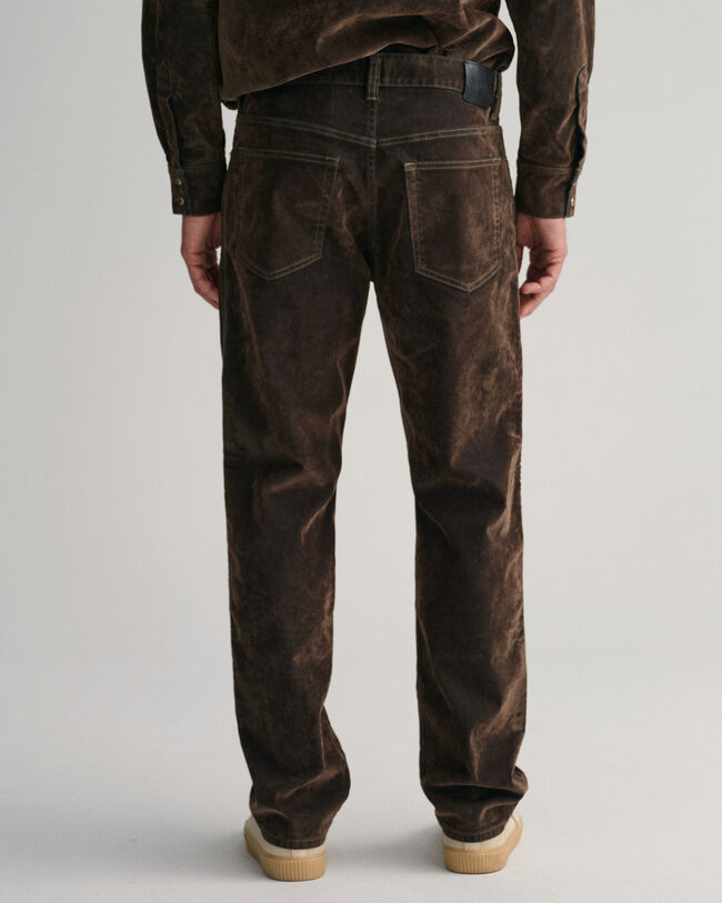 Relaxed fit jeans af velouriseret fl&oslash;jl