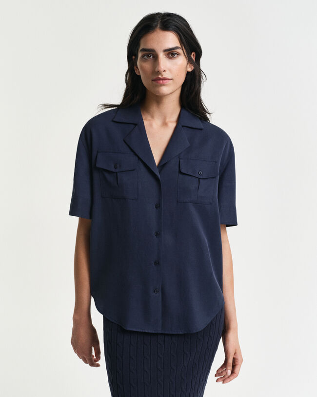 Relaxed fit skjorte med lommer