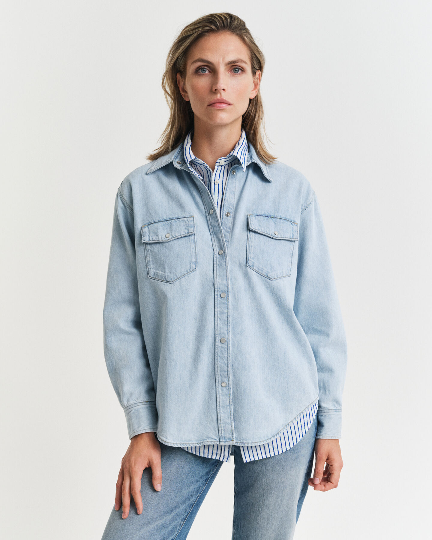 Relaxed fit Pocket Detail denim skjorte