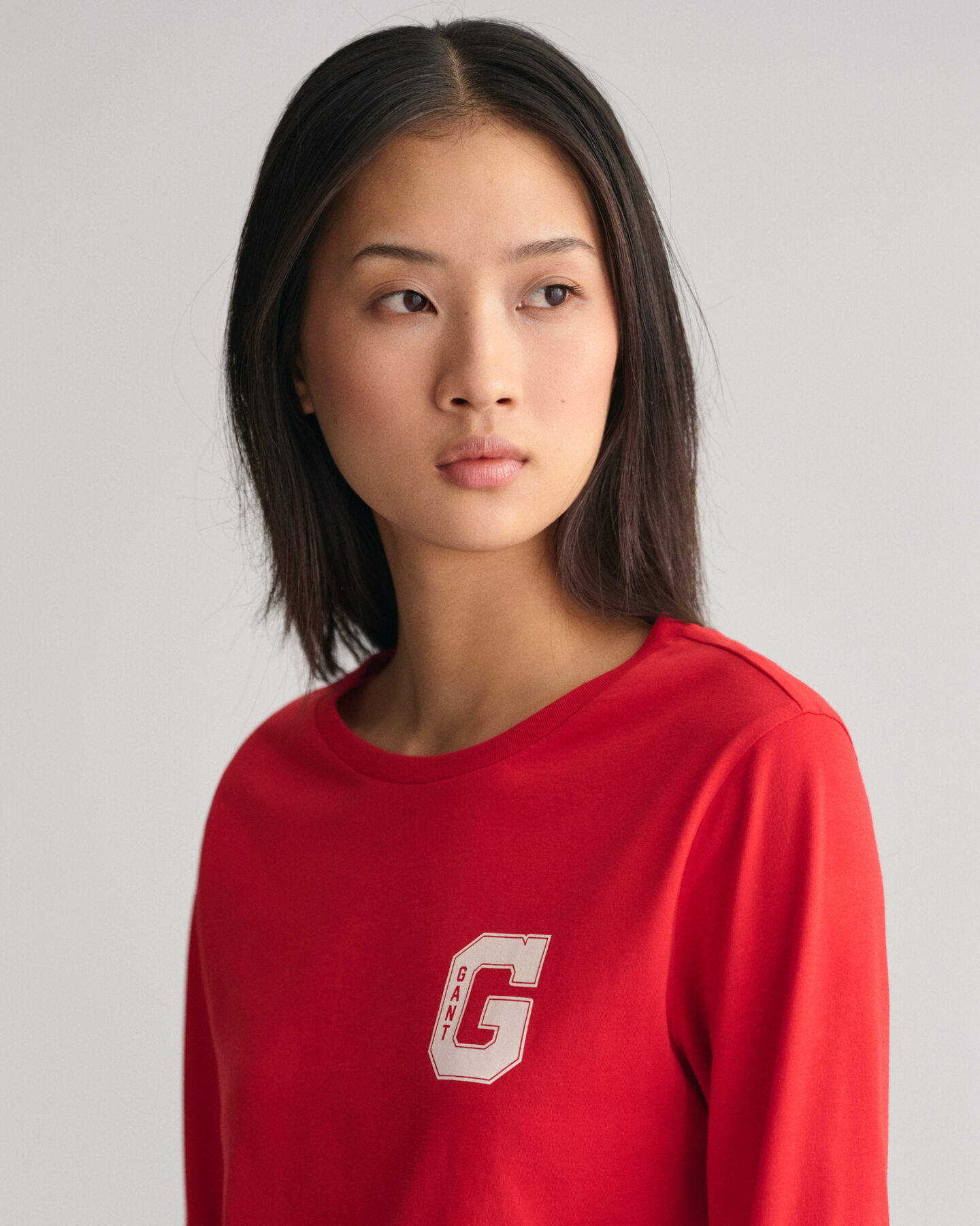 G T-shirt med crewneck og lange ærmer