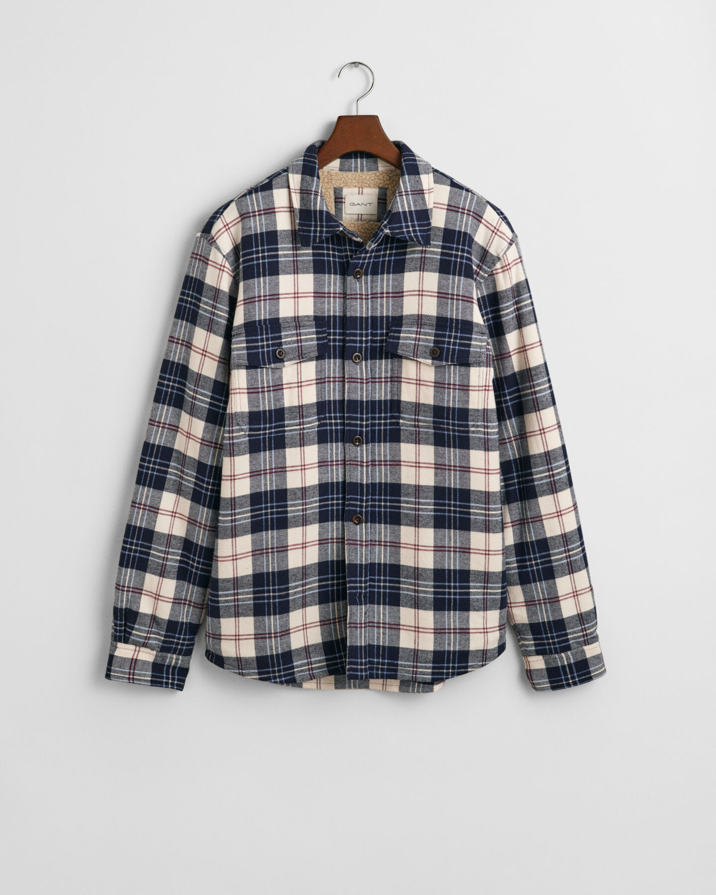 Regular fit fleece-foret overskjorte i flannel