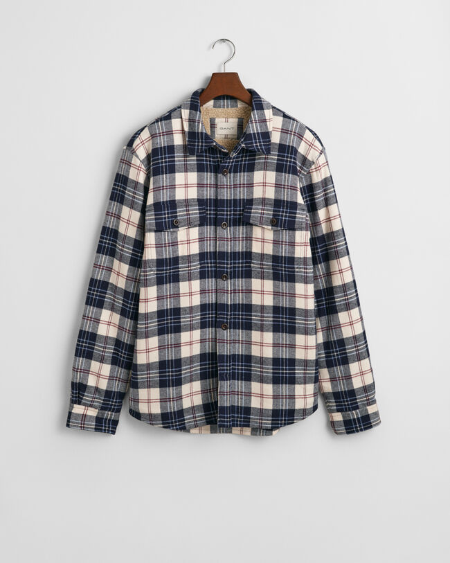 Regular fit fleece-foret overskjorte i flannel