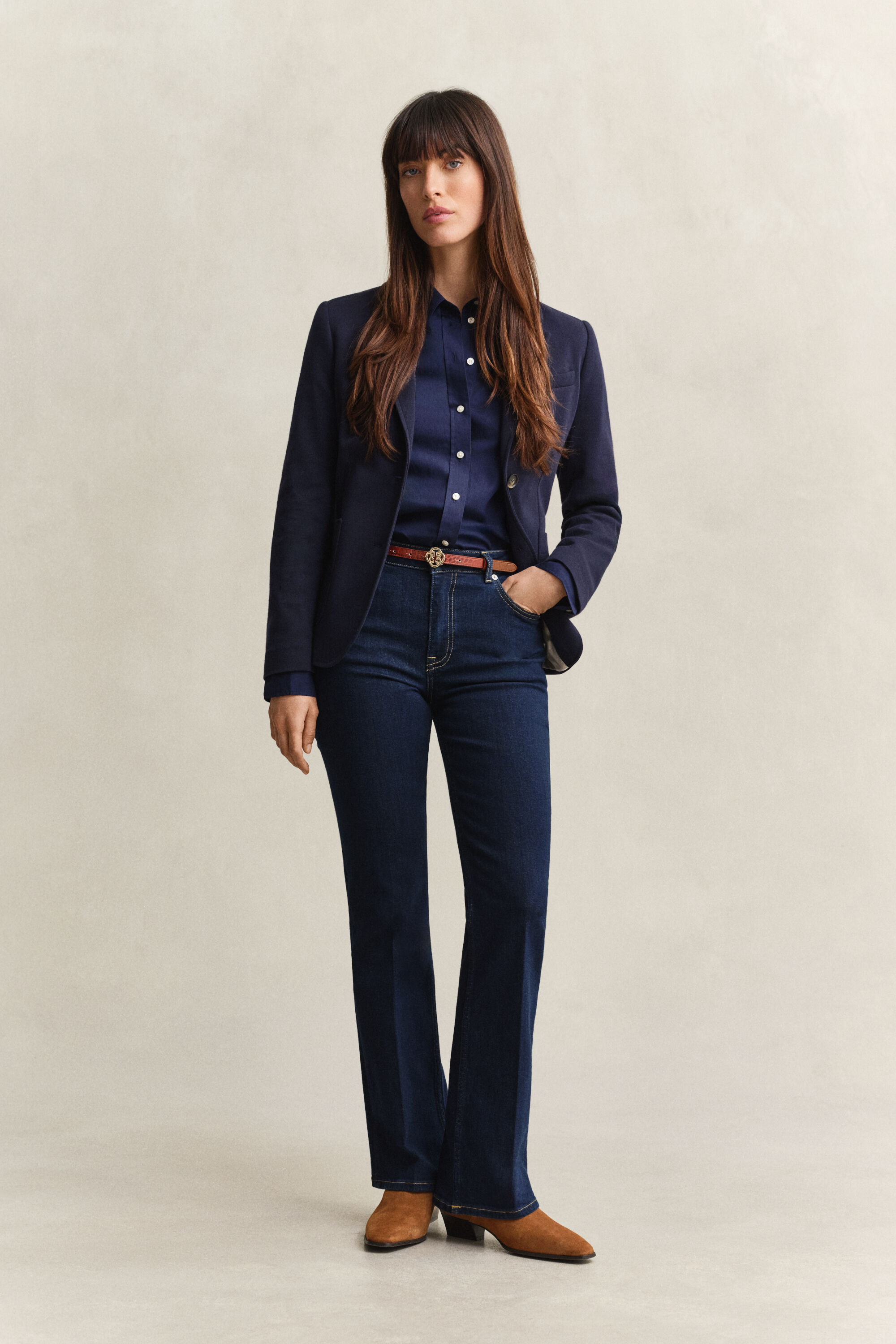 Slanke jeans med stræk og svaj