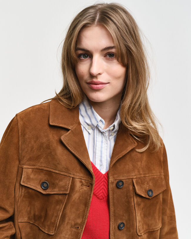 Relaxed fit blazer af ruskind