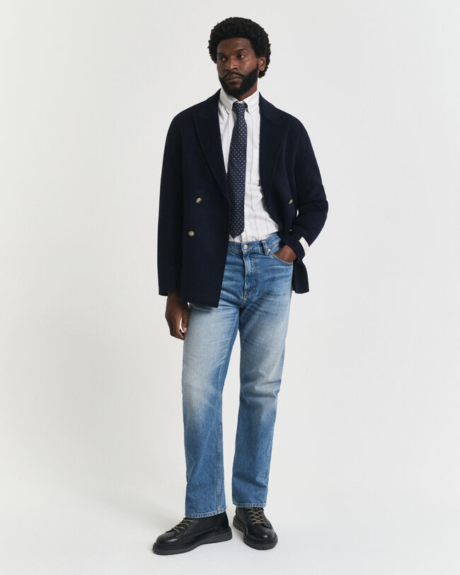 Regular fit klassisk stribet Oxford-skjorte