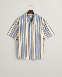 Relaxed fit kort&aelig;rmet skjorte med brede striber