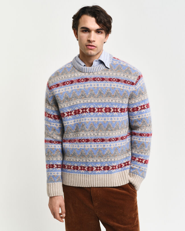 Fair Isle sweater med crewneck