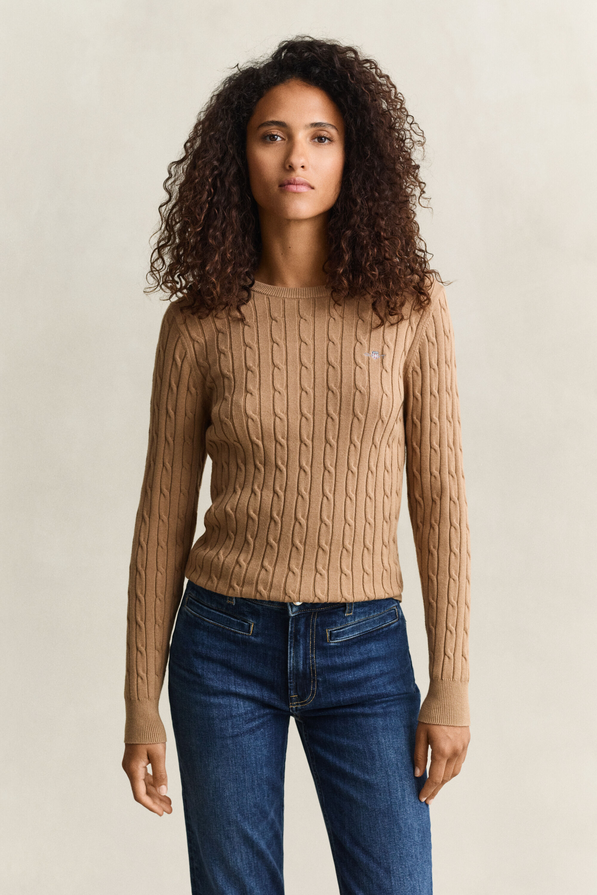 Classic sweater med kabelstrik