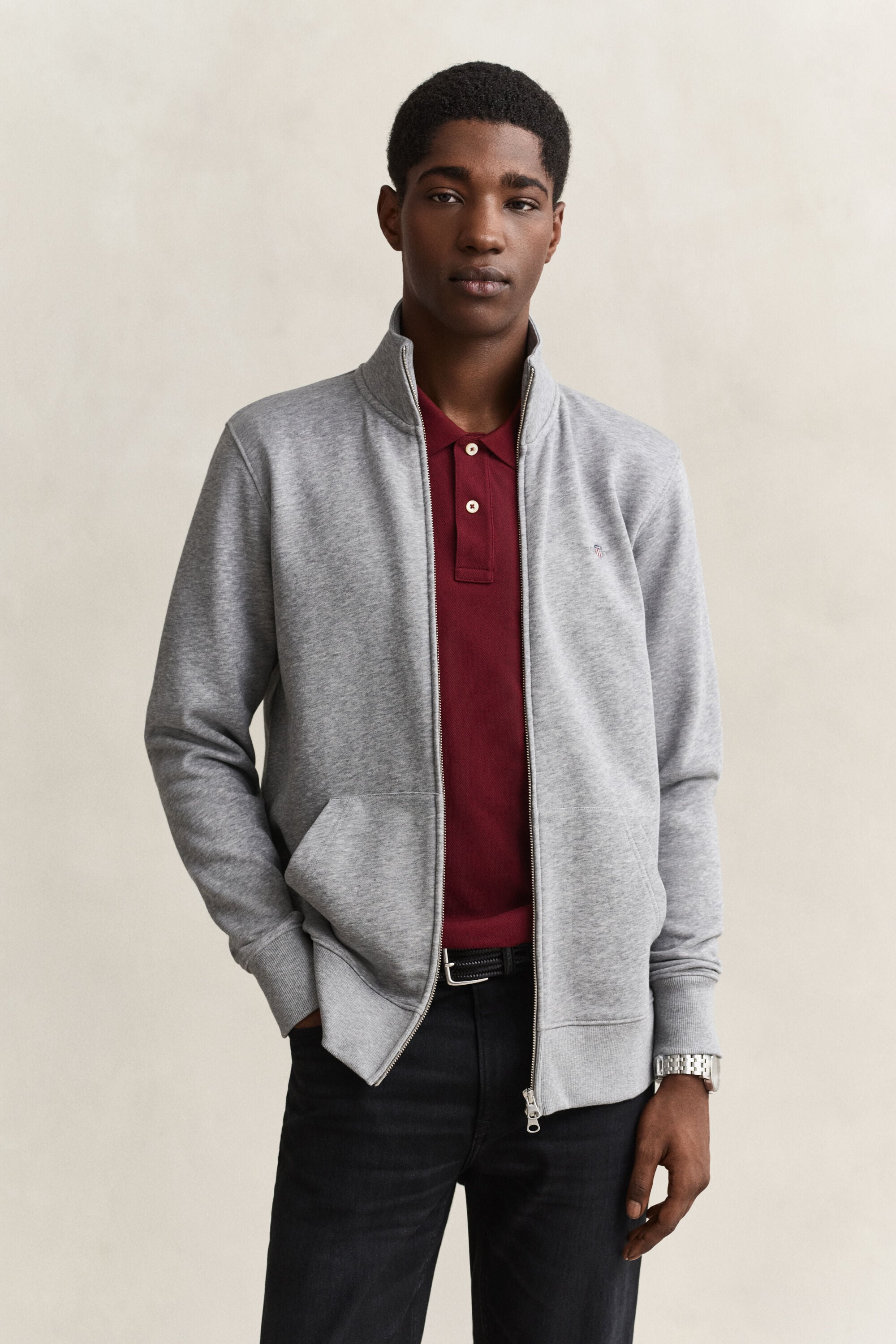 Shield sweatshirt med lynlås