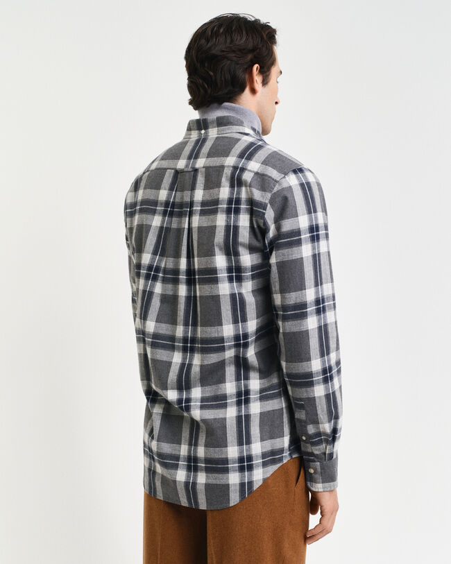 Regular fit skotskternet melange skjorte