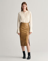 Pencil-nederdel af læder