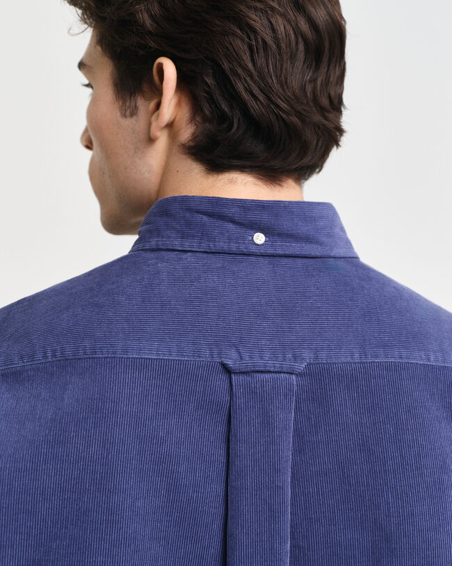 Regular fit skjorte af jernbanefløjl