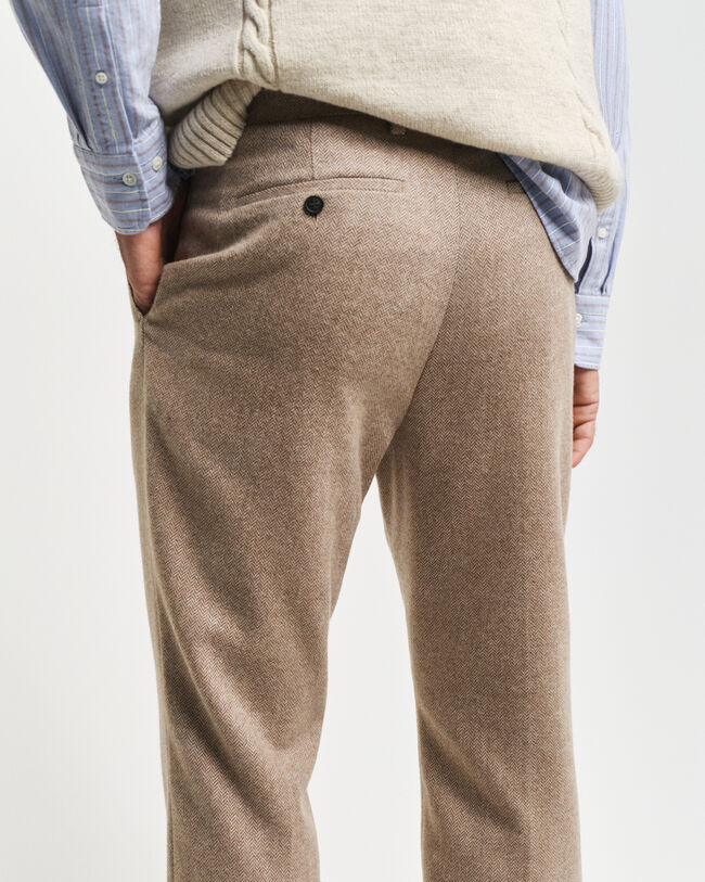 Slim fit sildebensm&oslash;nstrede jakkes&aelig;t-bukser