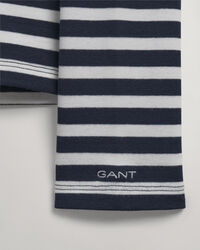 Stribet ribstrikket T-shirt med lange &aelig;rmer