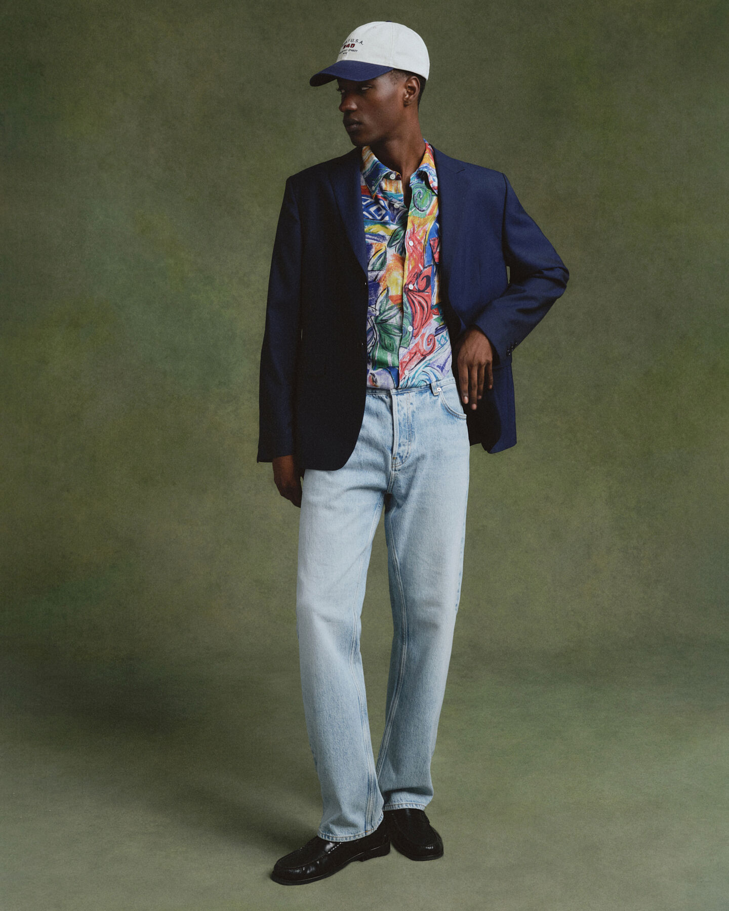 Relaxed fit silkeskjorte med tryk