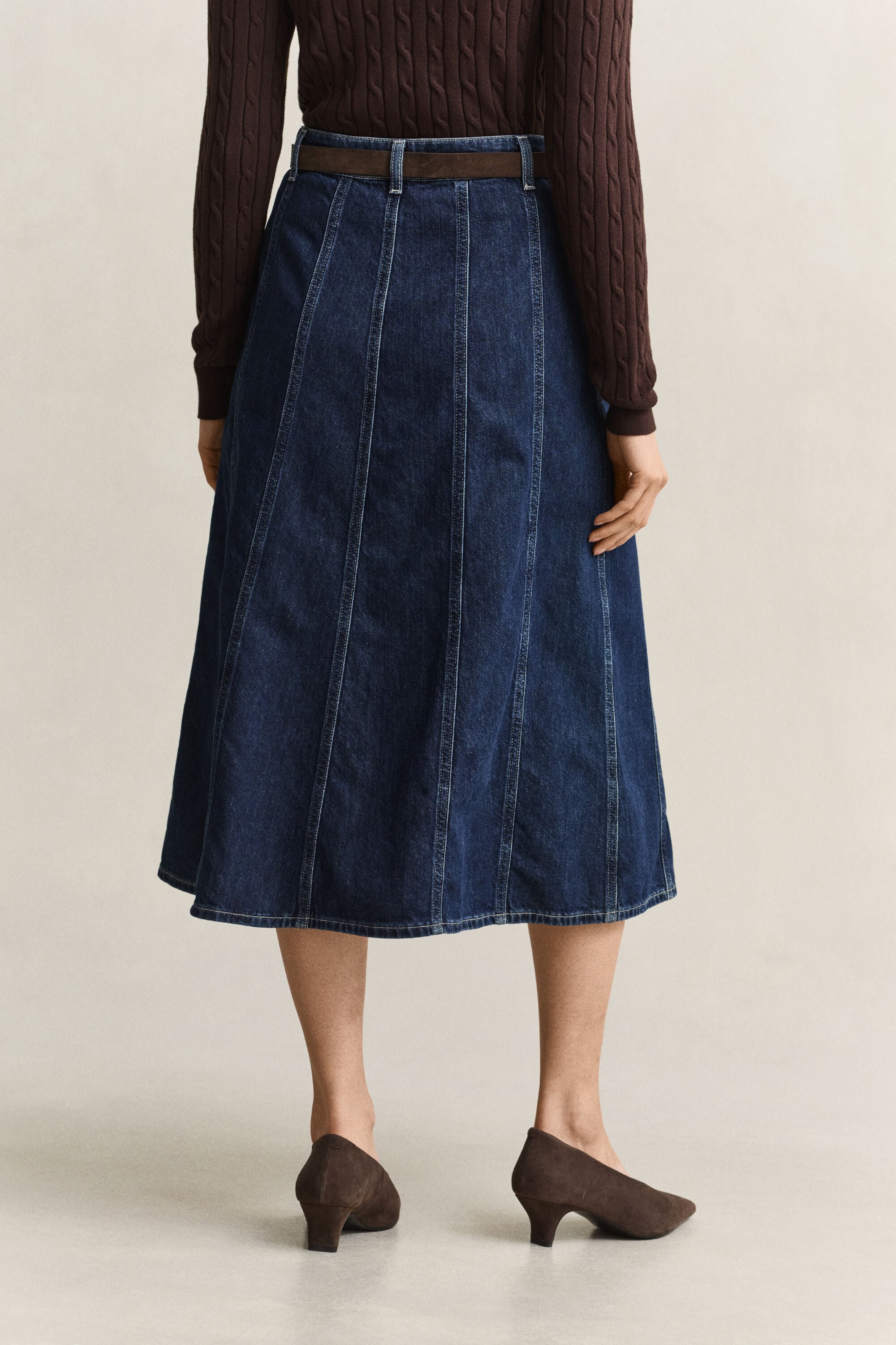 Denim-nederdel med svaj