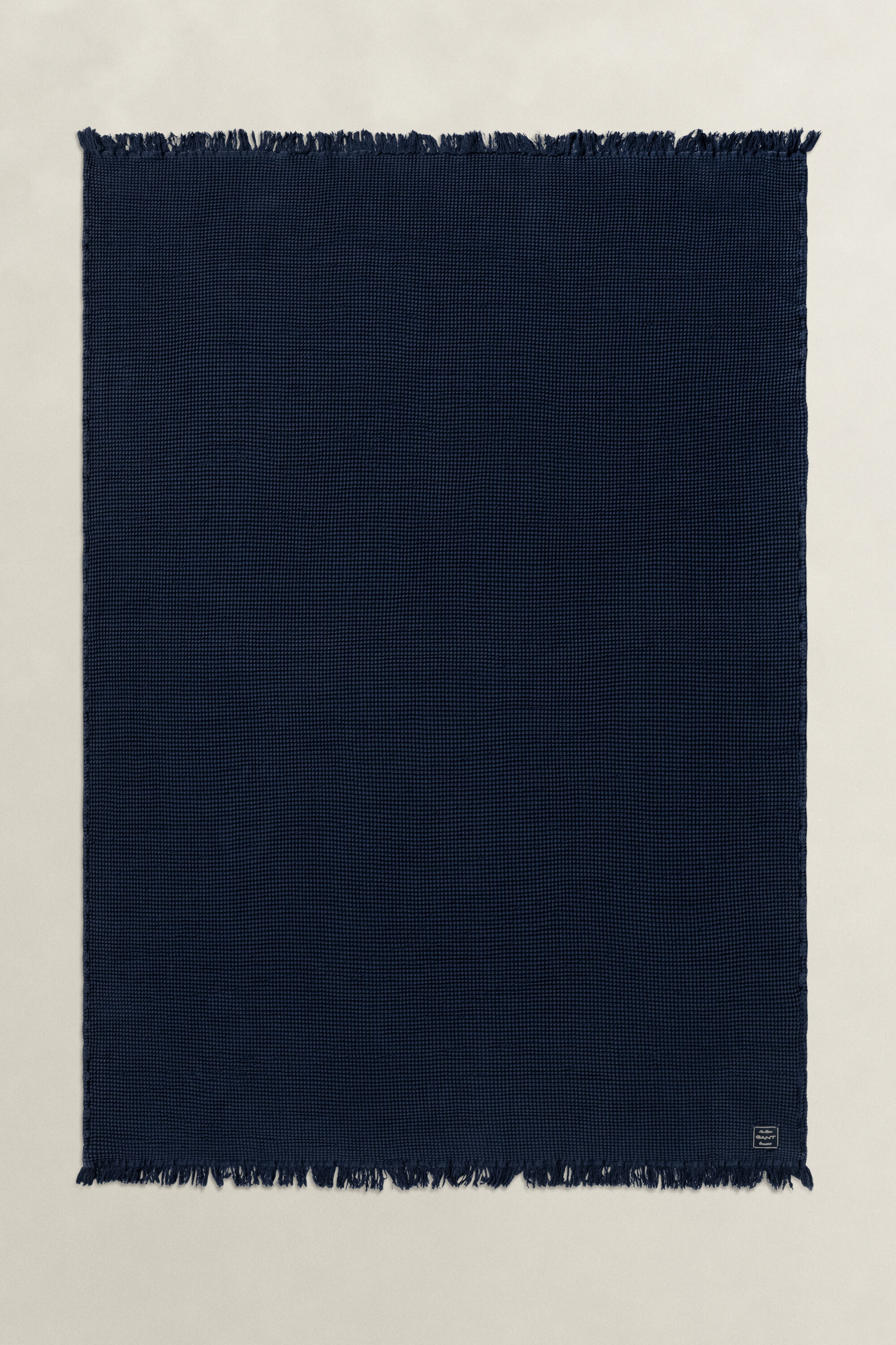 Bomuldstæppe med vaffeltekstur