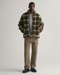 Ternet fleece jakke med lynlås