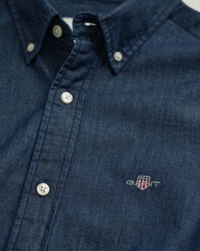 Slim fit indigo-skjorte