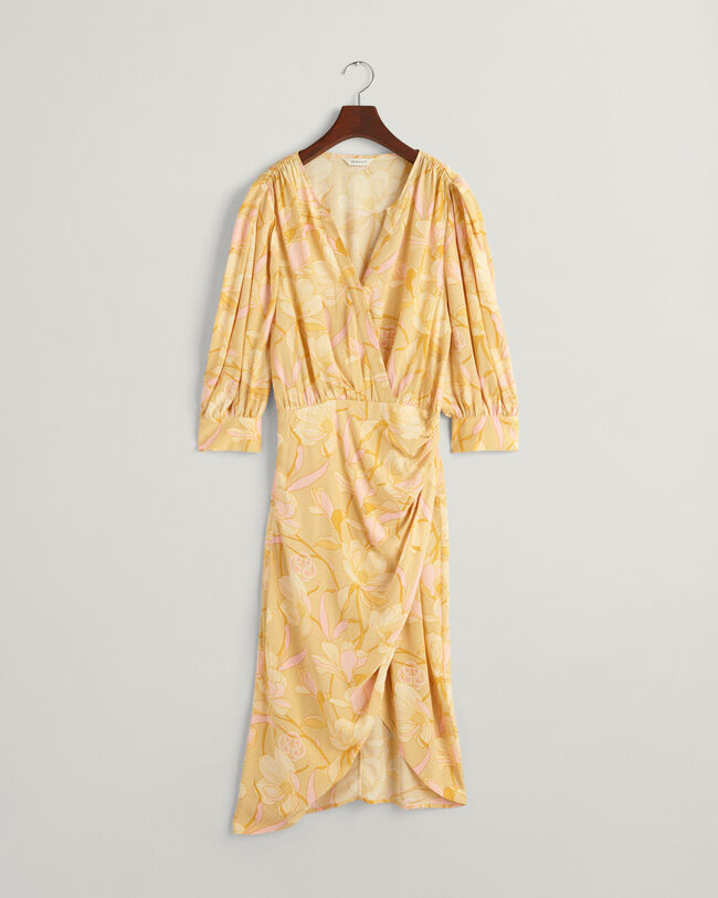 Regular fit Magnolia Print slå-om kjole