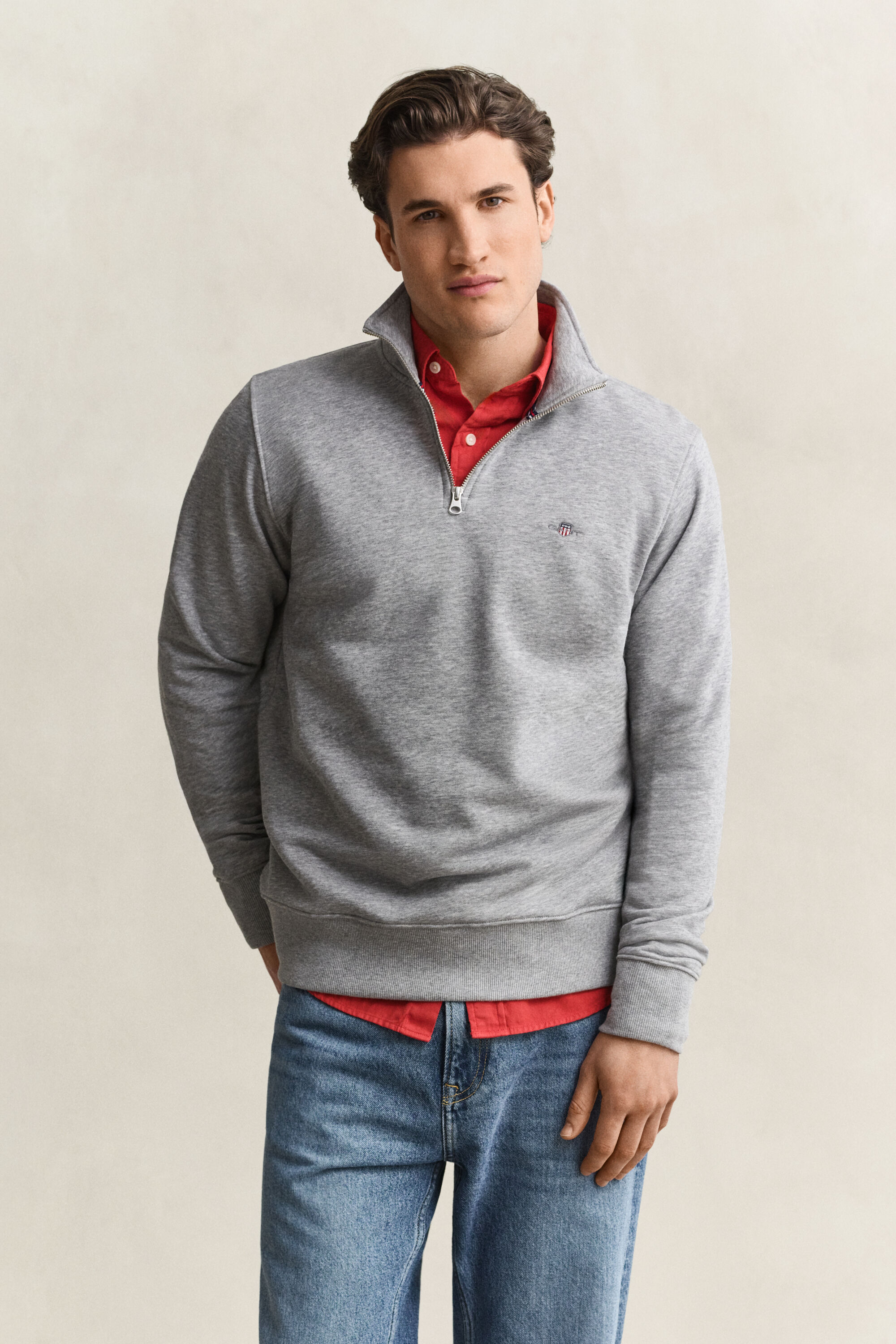 Shield sweatshirt med halv lynlås