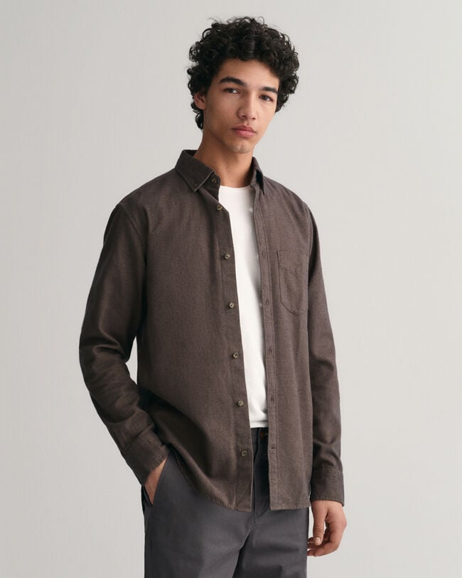 Regular fit sildebensmønstret flannelskjorte