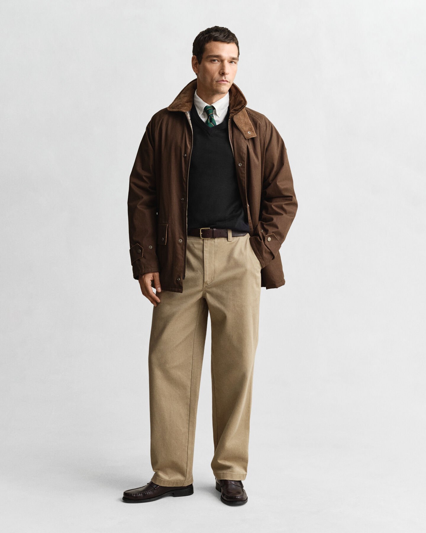 Klassiske sweater i bomuld med V-hals