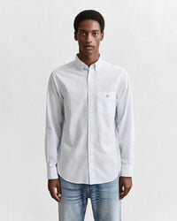 Regular fit klassisk stribet poplin-skjorte