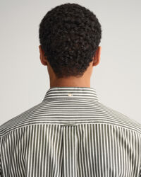 Regular fit stribet t&aelig;tv&aelig;vet skjorte