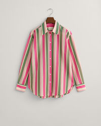 Relaxed fit bomuldssilkeskjorte med striber