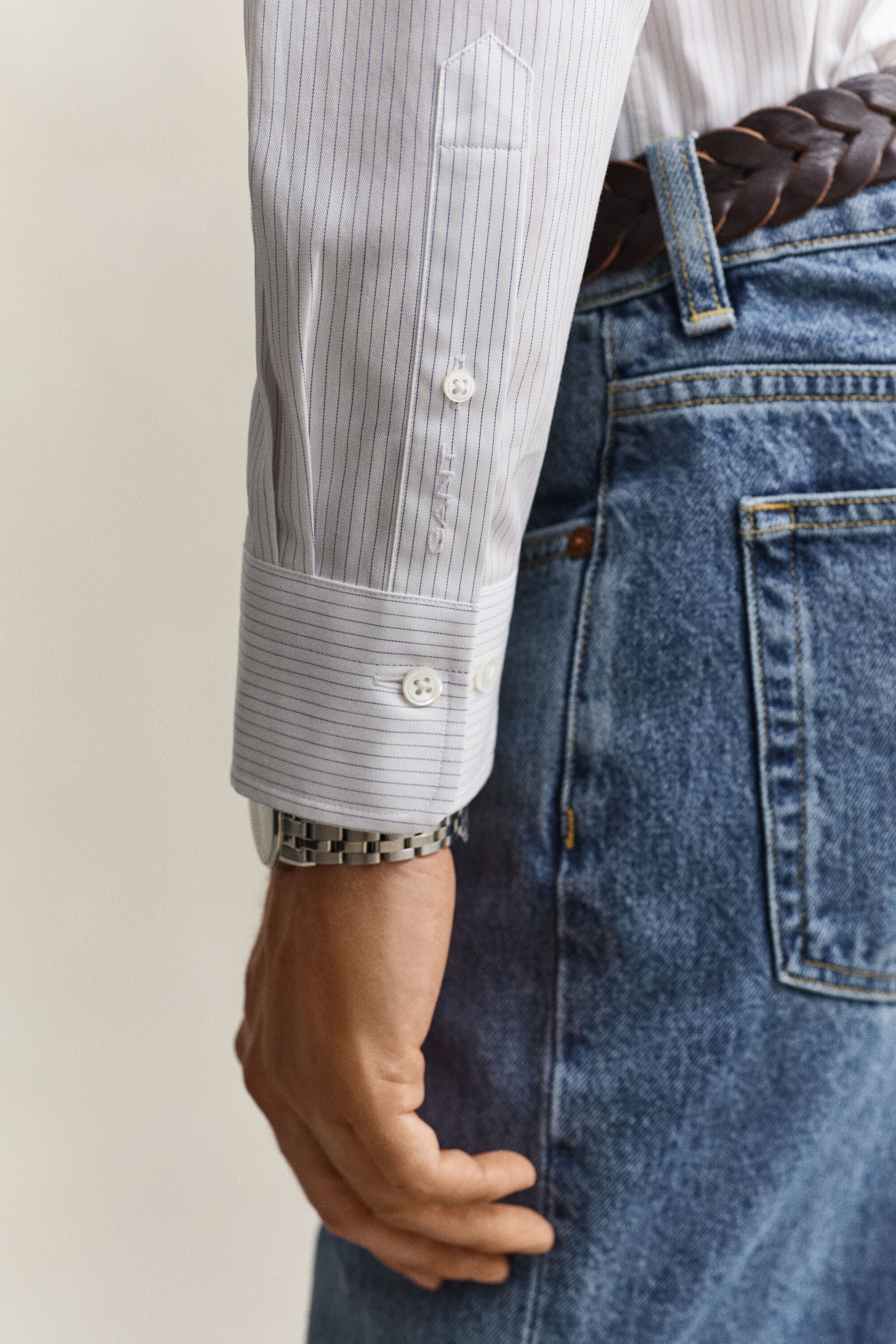 Stribet elegant skjorte i twill