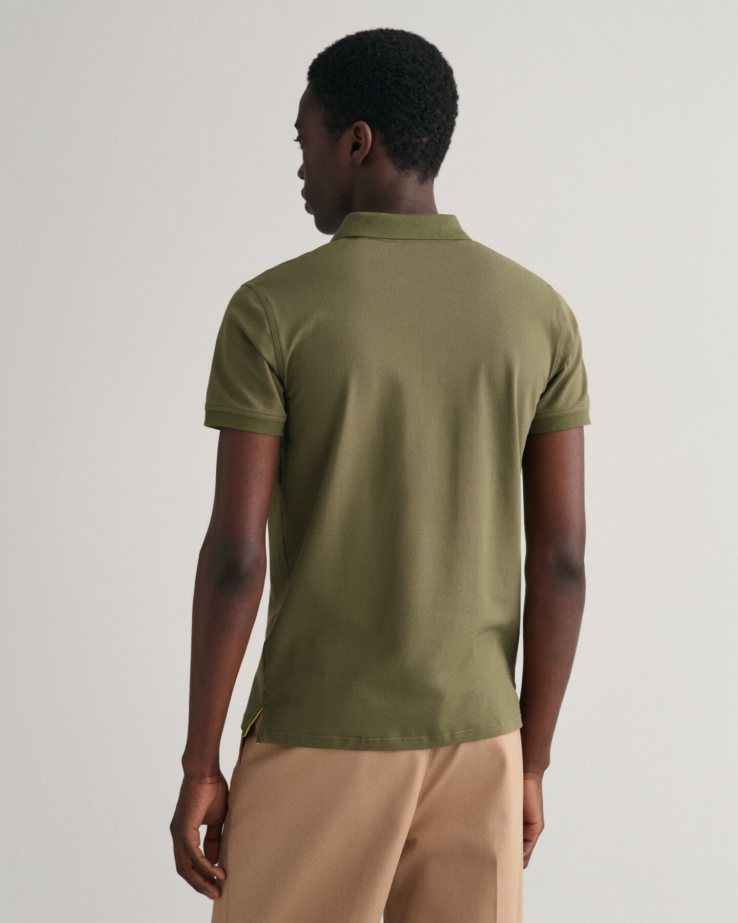 Kontrastfarvet piqu&eacute; poloskjorte med krave