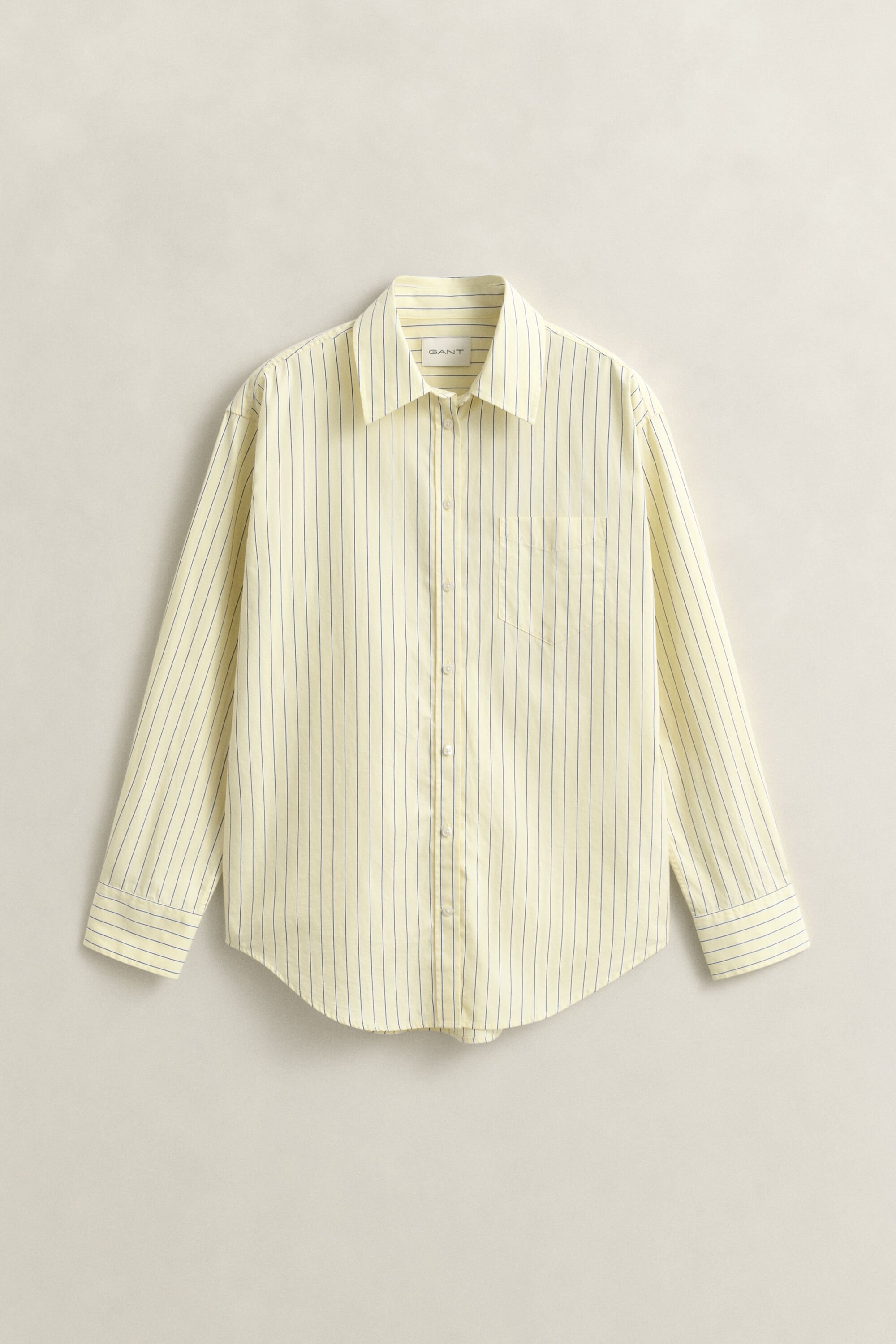 Relaxed fit poplin skjorte med striber