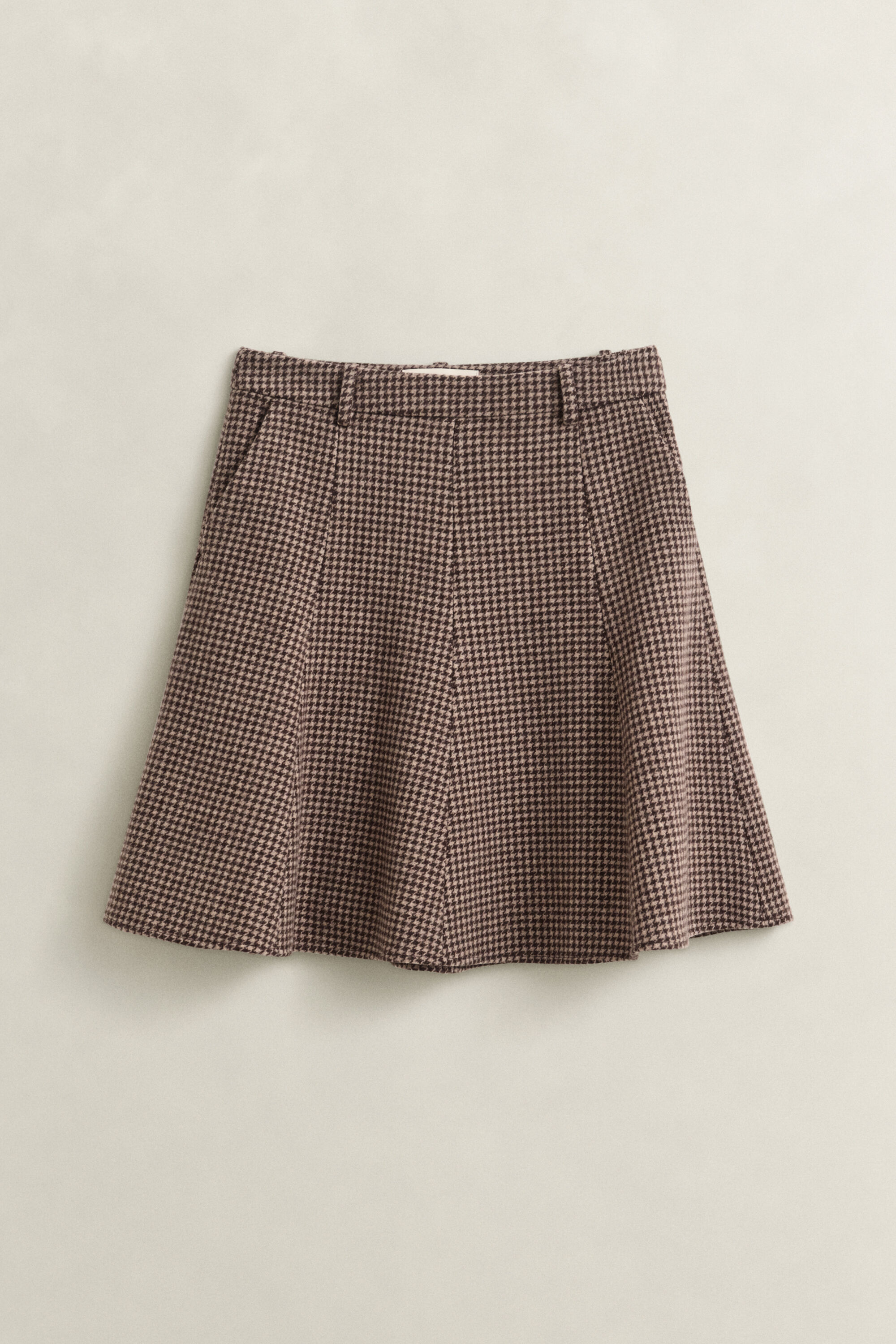 Houndstooth nederdel med svaj