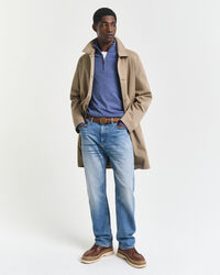 Sweater med halv lynlås i ekstra fin merinould