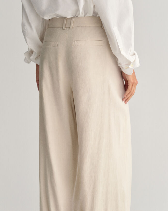 Relaxed fit skræddersyede hørbukser med stræk