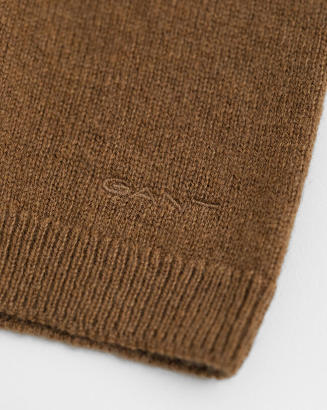 Kortærmet sweater i ekstra fin lammeuld med crewneck