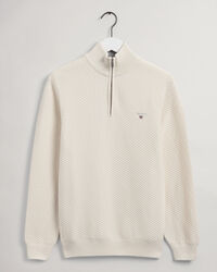 Triangle Texture sweater med halv lynlås