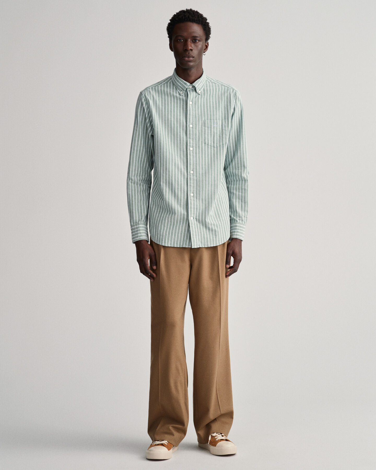 Regular fit let Oxford skjorte med striber