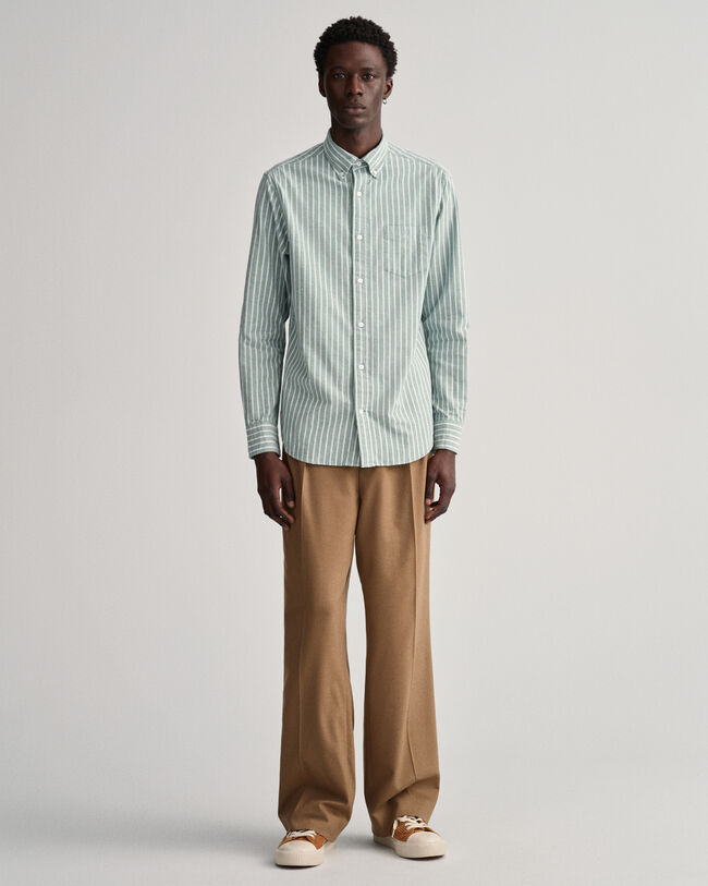 Regular fit let Oxford skjorte med striber