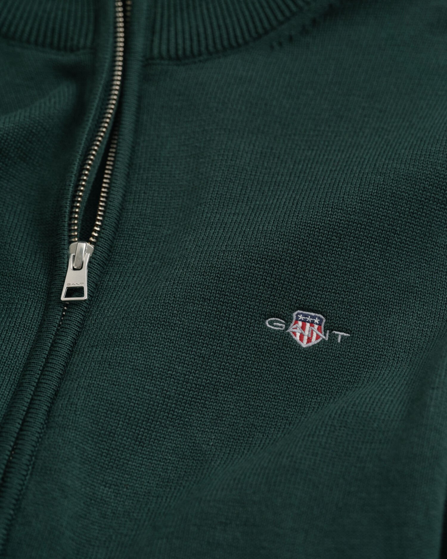 Afslappet cardigan i bomuld med lynlås