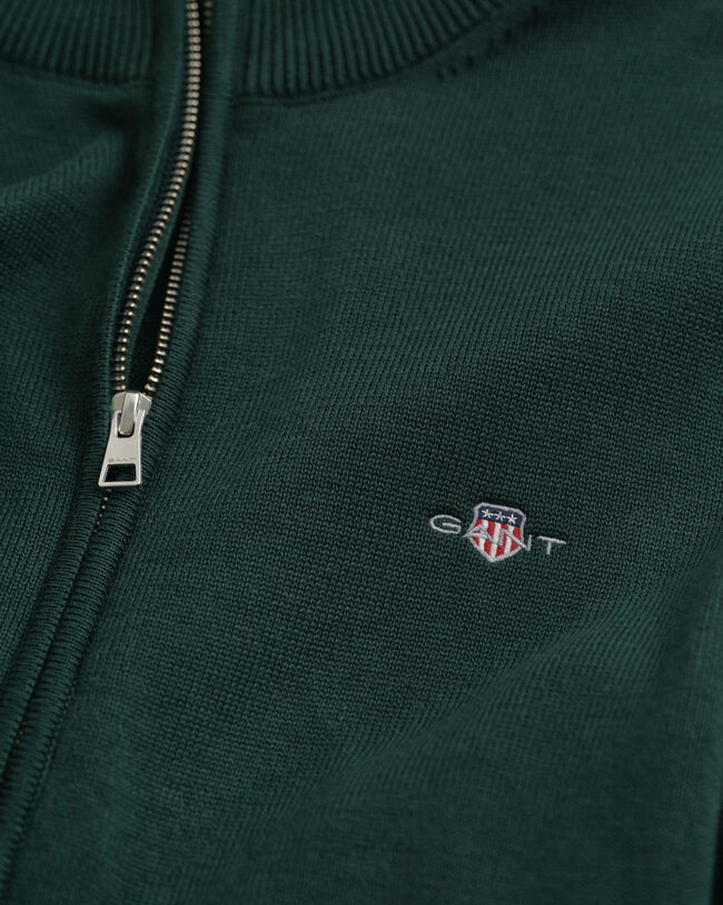 Afslappet cardigan i bomuld med lynlås