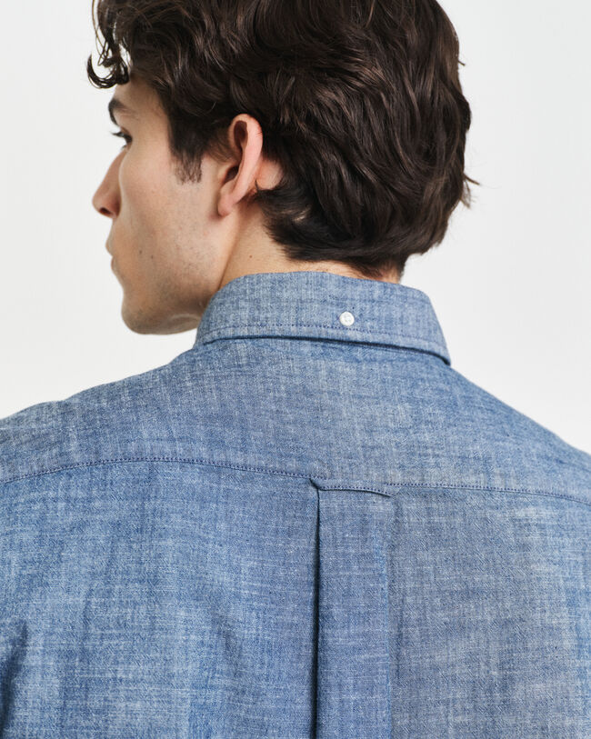 Regular fit indigo chambray skjorte